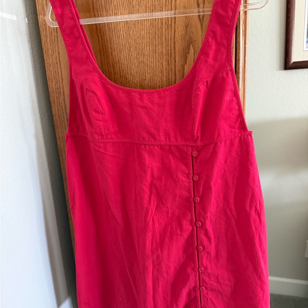 Free People Red Button-Front Shift dress